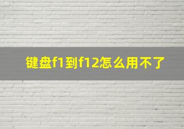 键盘f1到f12怎么用不了