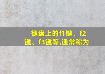 键盘上的f1键、f2键、f3键等,通常称为