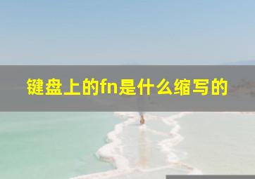 键盘上的fn是什么缩写的