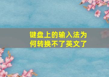 键盘上的输入法为何转换不了英文了