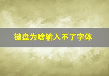 键盘为啥输入不了字体