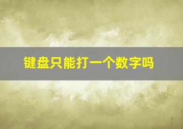 键盘只能打一个数字吗