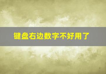 键盘右边数字不好用了