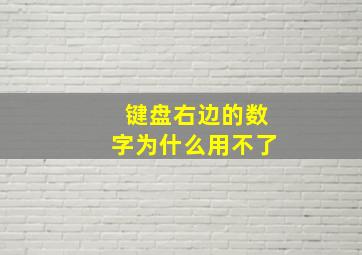 键盘右边的数字为什么用不了