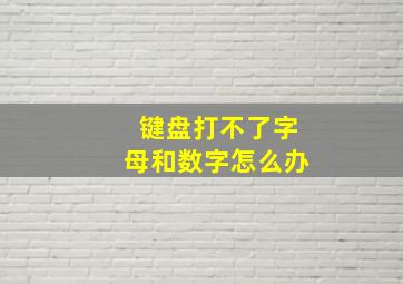 键盘打不了字母和数字怎么办