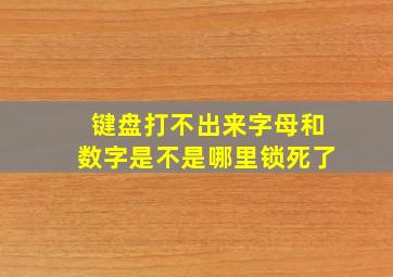 键盘打不出来字母和数字是不是哪里锁死了