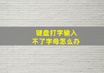 键盘打字输入不了字母怎么办