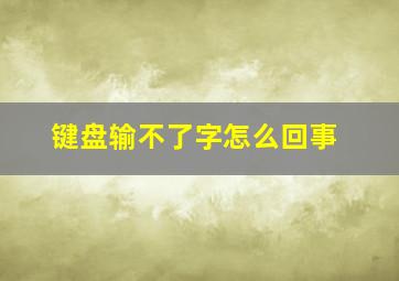 键盘输不了字怎么回事