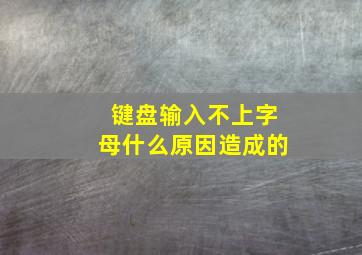 键盘输入不上字母什么原因造成的