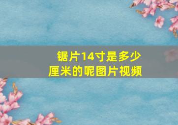 锯片14寸是多少厘米的呢图片视频