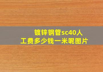 镀锌钢管sc40人工费多少钱一米呢图片