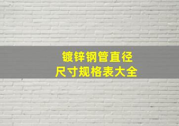 镀锌钢管直径尺寸规格表大全