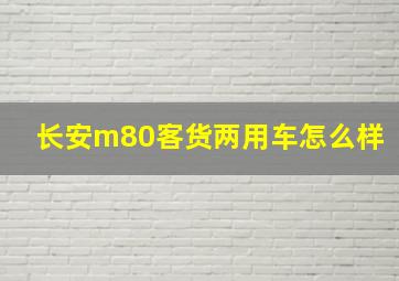 长安m80客货两用车怎么样