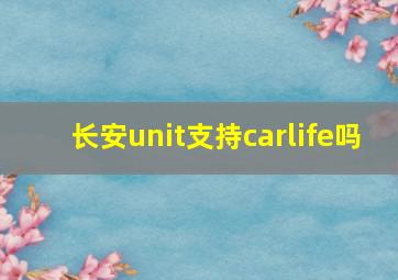 长安unit支持carlife吗