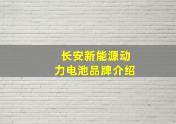 长安新能源动力电池品牌介绍