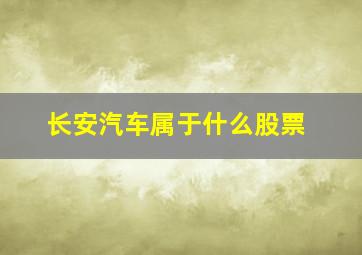 长安汽车属于什么股票