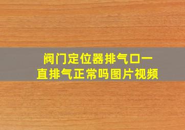 阀门定位器排气口一直排气正常吗图片视频