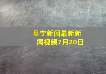 阜宁新闻最新新闻视频7月20日