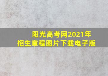 阳光高考网2021年招生章程图片下载电子版