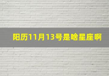 阳历11月13号是啥星座啊