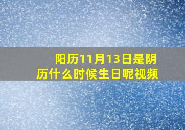 阳历11月13日是阴历什么时候生日呢视频