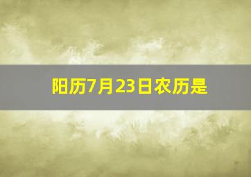 阳历7月23日农历是