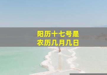 阳历十七号是农历几月几日