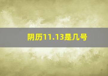 阴历11.13是几号