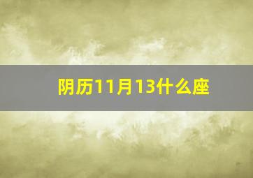 阴历11月13什么座