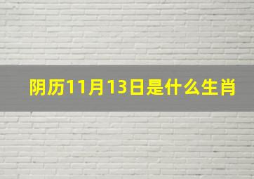 阴历11月13日是什么生肖