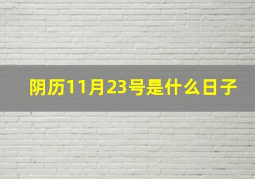 阴历11月23号是什么日子