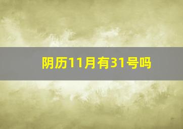 阴历11月有31号吗