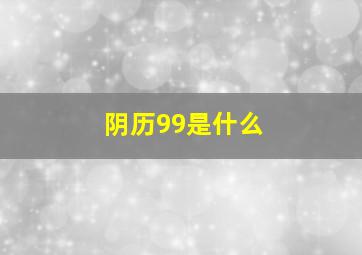 阴历99是什么