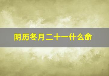 阴历冬月二十一什么命