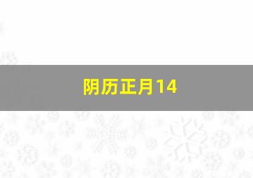 阴历正月14