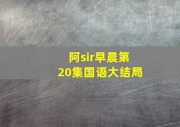 阿sir早晨第20集国语大结局