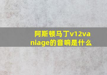 阿斯顿马丁v12vaniage的音响是什么