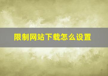 限制网站下载怎么设置