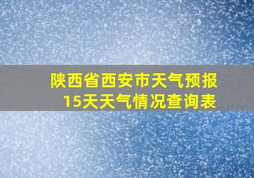 陕西省西安市天气预报15天天气情况查询表