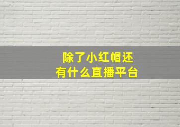 除了小红帽还有什么直播平台