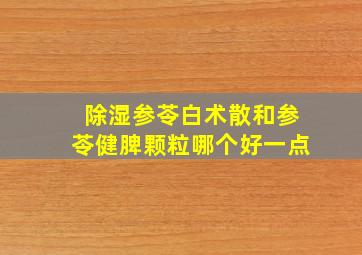 除湿参苓白术散和参苓健脾颗粒哪个好一点