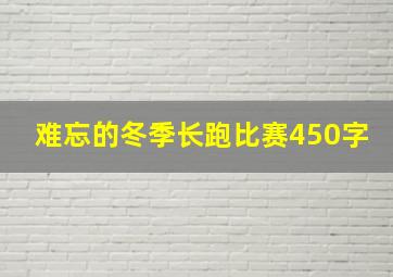 难忘的冬季长跑比赛450字