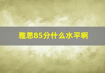 雅思85分什么水平啊