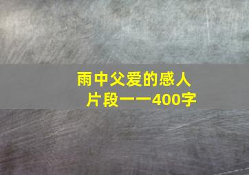 雨中父爱的感人片段一一400字