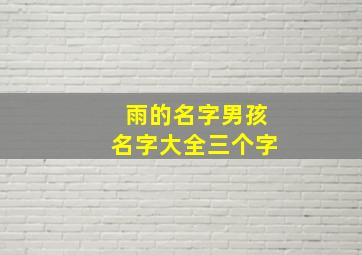 雨的名字男孩名字大全三个字