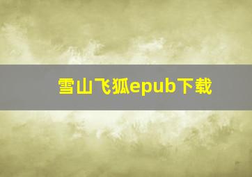 雪山飞狐epub下载