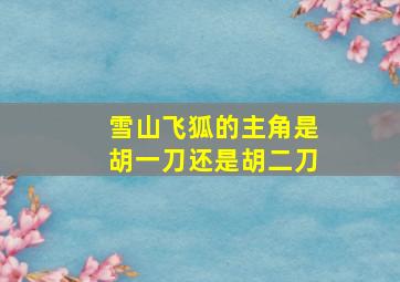 雪山飞狐的主角是胡一刀还是胡二刀