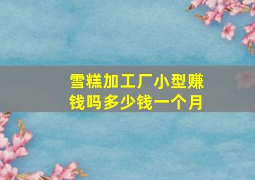 雪糕加工厂小型赚钱吗多少钱一个月