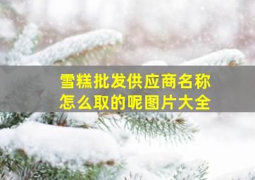 雪糕批发供应商名称怎么取的呢图片大全