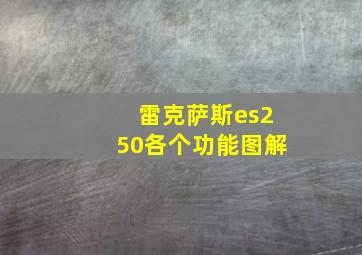 雷克萨斯es250各个功能图解